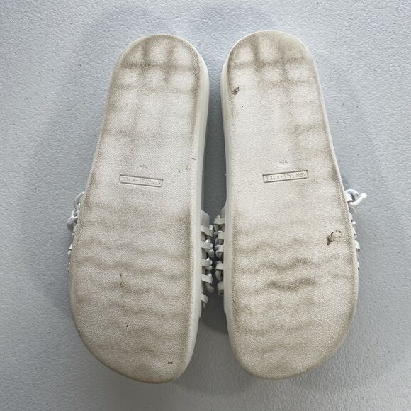 KENDALL + KYLIE Women's Shiloh 2 Leather Metal Upper Slide Sandal Sz 9.5M White - Picture 9 of 11